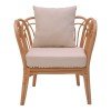 Πολυθρόνα Tania pakoworld φυσικό rattan-λευκό μαξιλάρι 76x76x76εκ