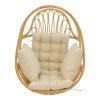 Κρεμαστή κούνια Jorg pakoworld φυσικό rattan-κρεμ μαξιλάρι 80x59x105εκ