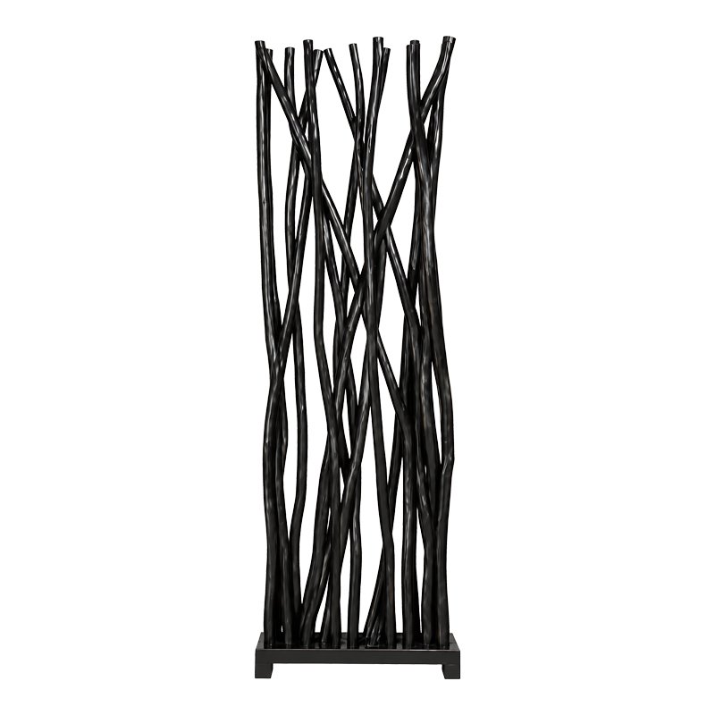 Διακοσμητικό δαπέδου Jati pakoworld μαύρο teak ξύλο 60x20x190εκ