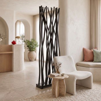 Διακοσμητικό δαπέδου Jati pakoworld μαύρο teak ξύλο 60x20x190εκ