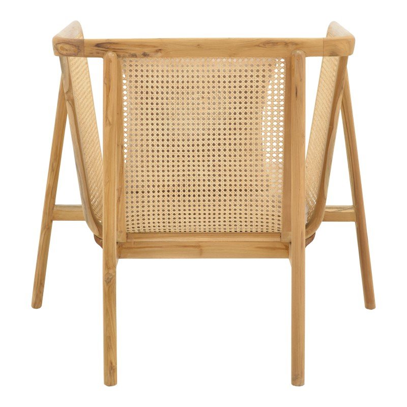 Πολυθρόνα Jenta pakoworld teak ξύλο με rattan σε φυσική απόχρωση και μπεζ μαξιλάρι 72x67x92εκ Πολυθρόνα Jenta pakoworld teak ξύλο με rattan σε φυσική απόχρωση και μπεζ μαξιλάρι 72x67x92εκ