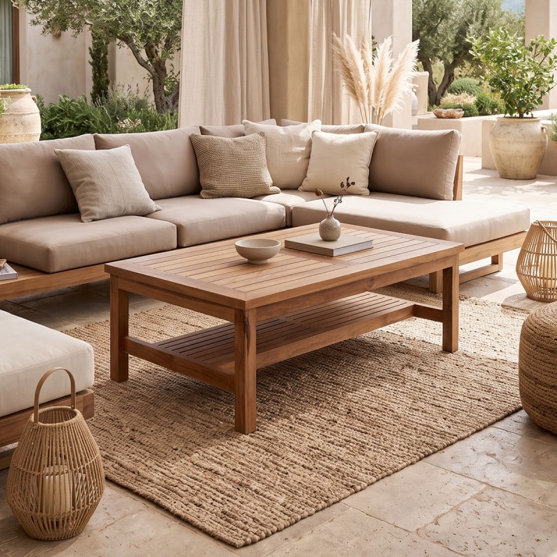 Τραπέζι σαλονιού Louf pakoworld καρυδί teak ξύλο 120x70x40εκ Τραπέζι σαλονιού Louf pakoworld καρυδί teak ξύλο 120x70x40εκ