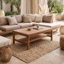 Τραπέζι σαλονιού Louf pakoworld καρυδί teak ξύλο 120x70x40εκ