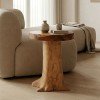 Σκαμπό Feranto pakoworld teak ξύλο σε φυσική απόχρωση Φ35x45εκ