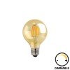 Λαμπτήρας LED G80 Bulb pakoworld dimmable 8W E27 2700K amber