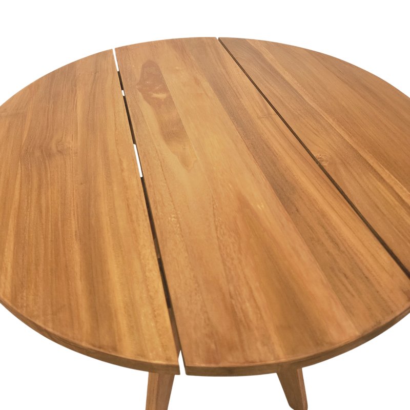 Τραπέζι Cadrada pakoworld teak ξύλο σε φυσική απόχρωση Φ70x76εκ