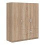 Ντουλάπα τρίφυλλη Royal pakoworld με συρτάρια sonoma 150x58x177εκ