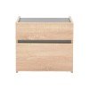 Κομοδίνο Comcie pakoworld σε φυσικό με γκρι απόχρωση 50x42x45.5εκ