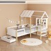 Παιδικό κρεβάτι Bedria pakoworld τ. Montessori ξύλο σε λευκή-φυσική απόχρωση 90x190εκ