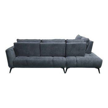 Γωνιακός καναπές Belanza pakoworld δεξιά γωνία με ανθρακί ύφασμα 265x213x90εκ