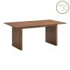 Τραπεζαρία Eleganza-Raudi pakoworld σετ 7τεμ mdf σε καρυδί-εκρού απόχρωση 180x99x75.8εκ