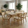 Τραπεζαρία Raffles pakoworld σετ 7τεμ rubberwood με pe rattanσε φυσική απόχρωση 150x90x76εκ Τραπεζαρία Raffles pakoworld σετ 7τεμ rubberwood με pe rattanσε φυσική απόχρωση 150x90x76εκ