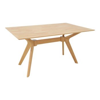 Τραπεζαρία Raffles pakoworld σετ 7τεμ rubberwood με pe rattanσε φυσική απόχρωση 150x90x76εκ