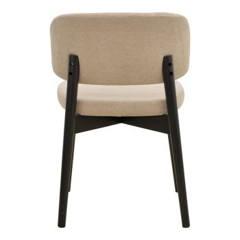 Καρέκλα Siena pakoworld μπεζ ύφασμα μαύρο rubberwood 48x50x81εκ
