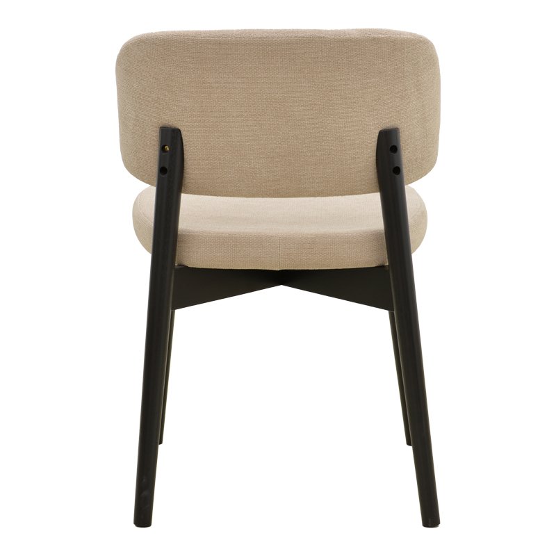 Καρέκλα Siena pakoworld μπεζ ύφασμα μαύρο rubberwood 48x50x81εκ