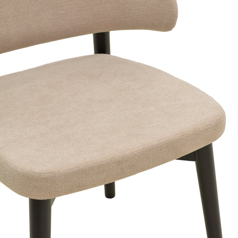 Καρέκλα Siena pakoworld μπεζ ύφασμα μαύρο rubberwood 48x50x81εκ