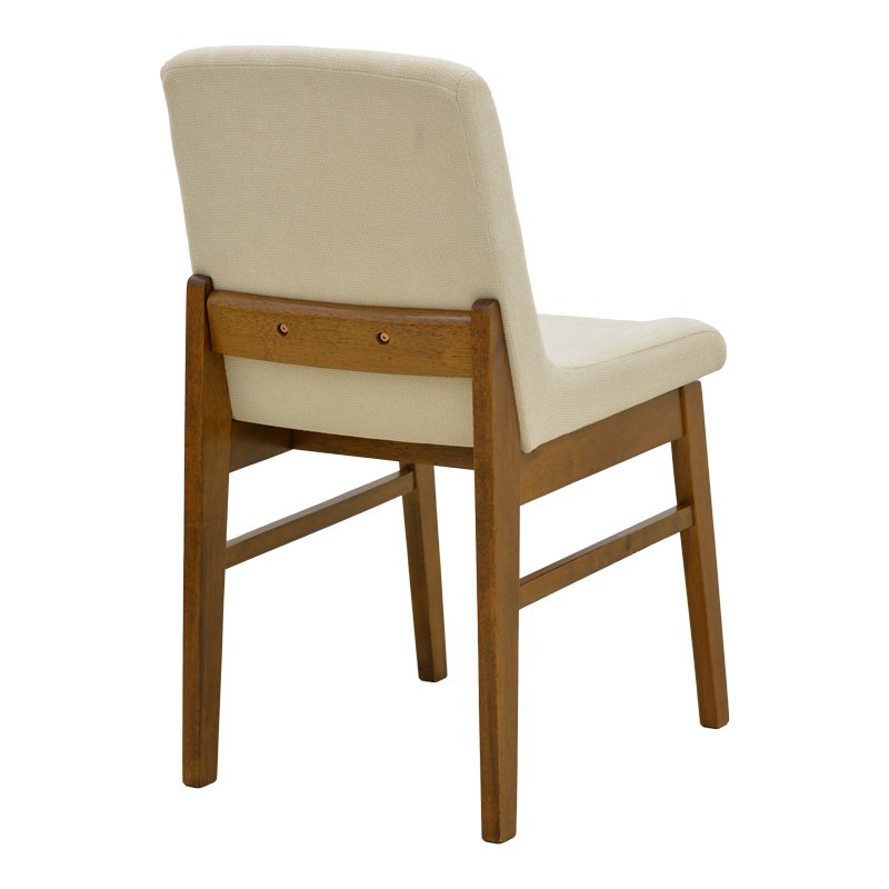 Καρέκλα Dalby pakoworld εκρού ύφασμα καρυδί rubberwood 50x45x85,5εκ