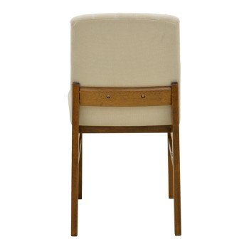 Καρέκλα Dalby pakoworld εκρού ύφασμα καρυδί rubberwood 50x45x85,5εκ
