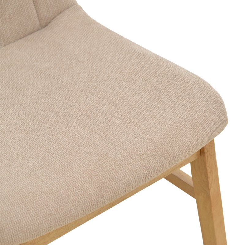 Καρέκλα Dalby pakoworld μπεζ ύφασμα sonoma rubberwood 50x45x85,5εκ