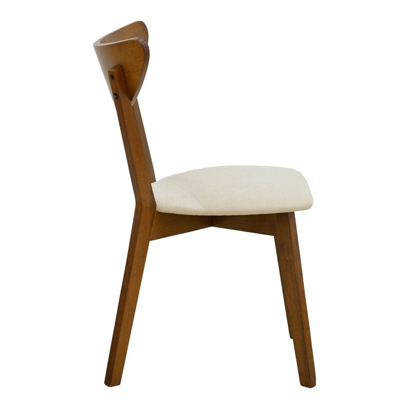 Καρέκλα Canon pakoworld καρυδί rubberwood εκρού ύφασμα 43x52x83,5εκ