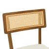 Καρέκλα Raffles pakoworld καρυδί rubberwood με pe rattan και εκρού ύφασμα 47x48x83.5εκ