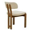 Καρέκλα Genoa pakoworld καρυδί rubberwood και εκρού ύφασμα 50x43x82εκ