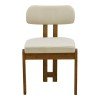 Καρέκλα Genoa pakoworld καρυδί rubberwood και εκρού ύφασμα 50x43x82εκ
