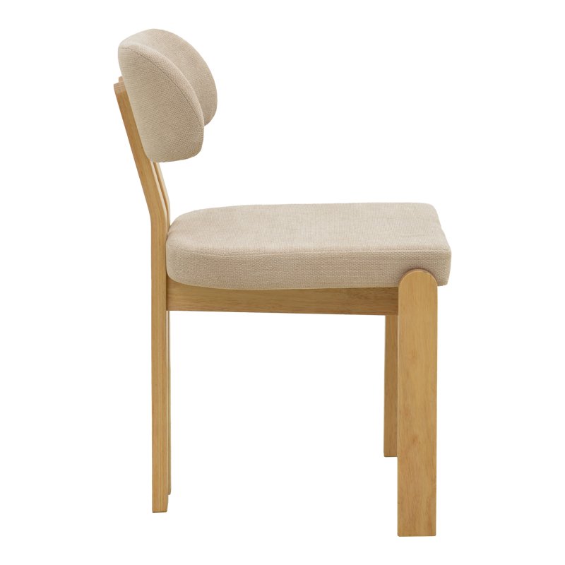 Καρέκλα Genoa pakoworld sonoma rubberwood και μπεζ ύφασμα 50x43x82εκ