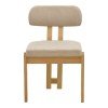 Καρέκλα Genoa pakoworld sonoma rubberwood και μπεζ ύφασμα 50x43x82εκ