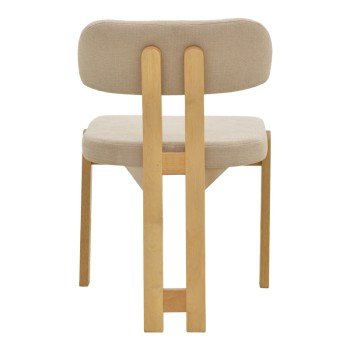 Καρέκλα Genoa pakoworld sonoma rubberwood και μπεζ ύφασμα 50x43x82εκ