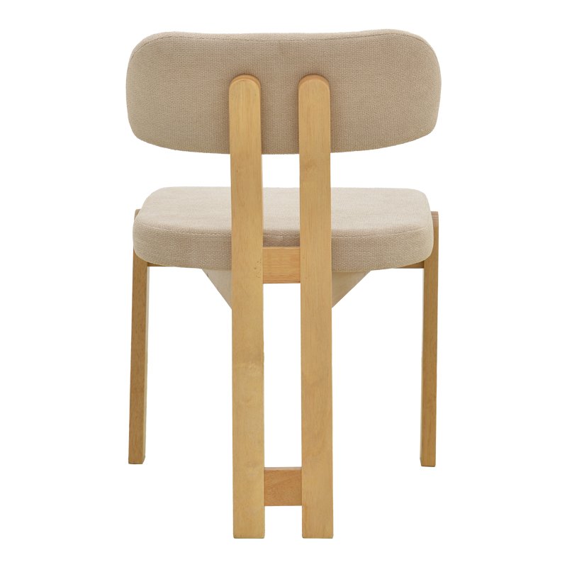 Καρέκλα Genoa pakoworld sonoma rubberwood και μπεζ ύφασμα 50x43x82εκ