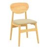 Καρέκλα Cardith pakoworld rubberwood-plywood σε φυσική απόχρωση-pu μπεζ 48x51x78εκ