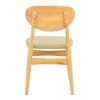 Καρέκλα Cardith pakoworld rubberwood-plywood σε φυσική απόχρωση-pu μπεζ 48x51x78εκ