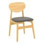 Καρέκλα Cardith pakoworld rubberwood-plywood σε φυσική απόχρωση-pu μαύρο 48x51x78εκ