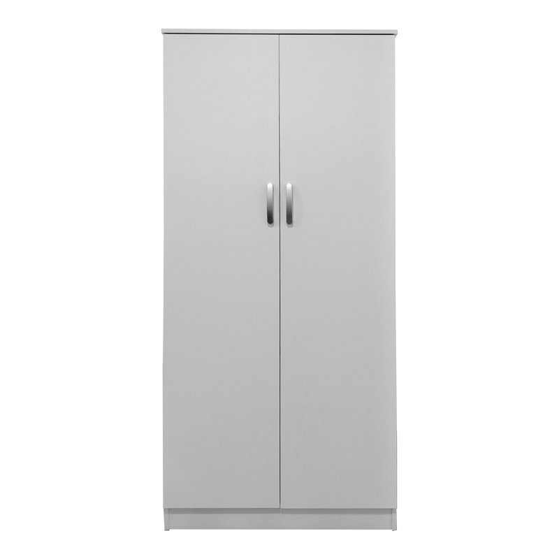 Ντουλάπα δίφυλλη Athos pakoworld σε λευκή απόχρωση 80x42x180εκ