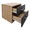 Κομοδίνο Athos pakoworld σε sonoma-ανθρακί απόχρωση 48x40x41.5εκ
