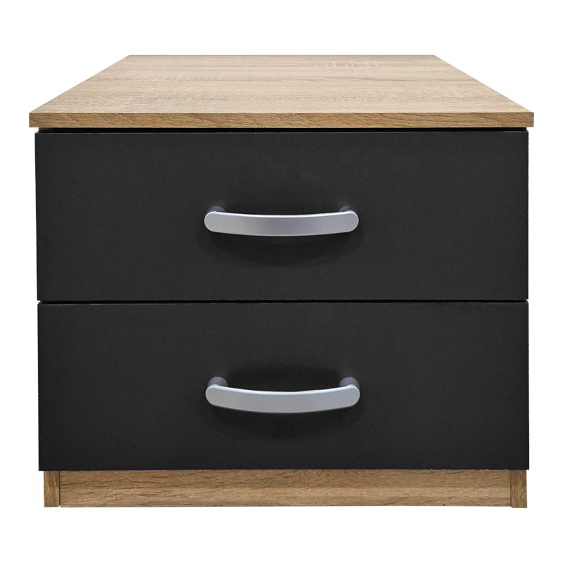 Κομοδίνο Athos pakoworld σε sonoma-ανθρακί απόχρωση 48x40x41.5εκ