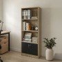 Βιβλιοθήκη Tekaro pakoworld sonoma-ανθρακί 60x29x166εκ