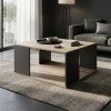 Τραπέζι σαλονιού Zelegan pakoworld sonoma-ανθρακί 90x60x44.5εκ