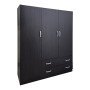 Ντουλάπα τρίφυλλη με 2 συρτάρια Alvia pakoworld wenge150x51x180εκ