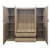 Ντουλάπα τετράφυλλη με 2 συρτάρια Alvia pakoworld sonoma 200x51x180εκ