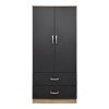 Ντουλάπα δίφυλλη με 2 συρτάρια Alvia pakoworld sonoma-ανθρακί 80x51.5x180εκ