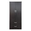 Ντουλάπα δίφυλλη με 2 συρτάρια Alvia pakoworld wenge 80x51.5x180εκ
