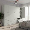 Ντουλάπα εξάφυλλη με συρτάρια Athos pakoworld λευκή 240x42x180εκ Ντουλάπα εξάφυλλη με συρτάρια Athos pakoworld λευκή 240x42x180εκ