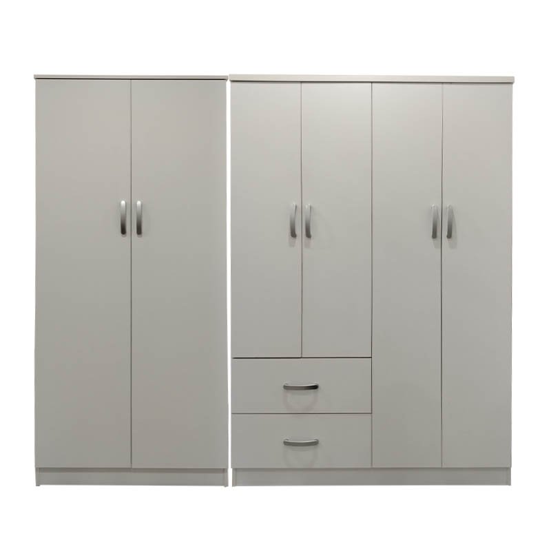 Ντουλάπα εξάφυλλη Athos Ι pakoworld λευκή 200,5x42x180εκ