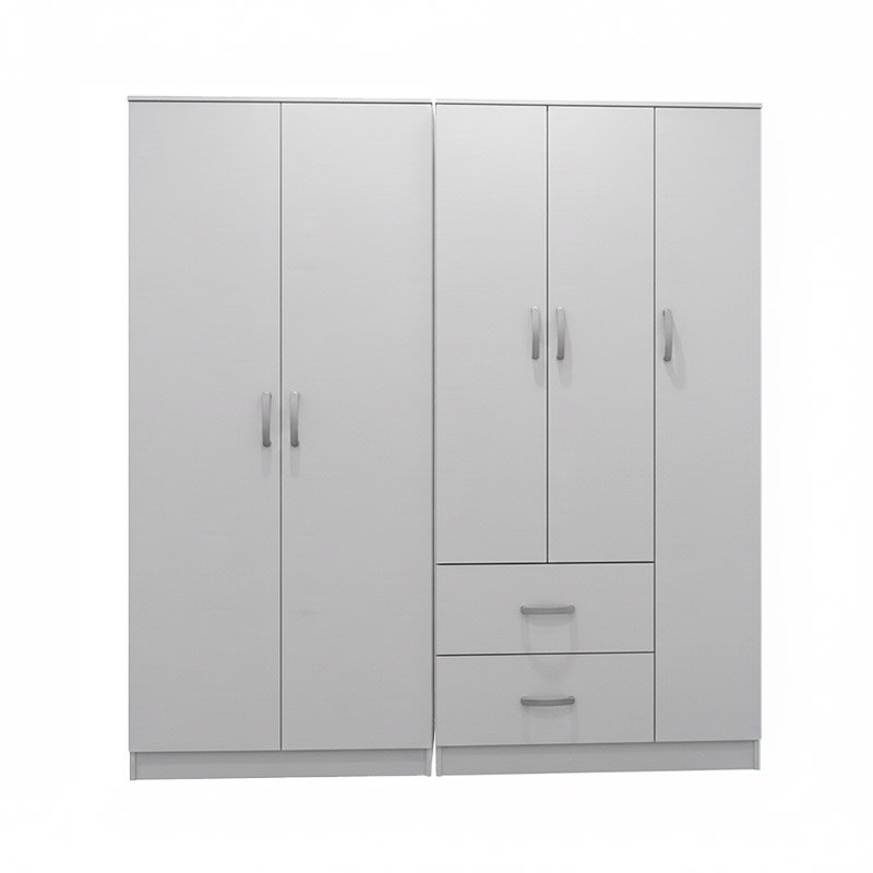 Ντουλάπα πεντάφυλλη Athos I pakoworld λευκή 170x42x180εκ