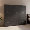 Ντουλάπα εξάφυλλη Athos pakoworld wenge 240x42x180εκ
