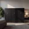 Ντουλάπα εξάφυλλη Athos Ι pakoworld wenge 240x42x180εκ