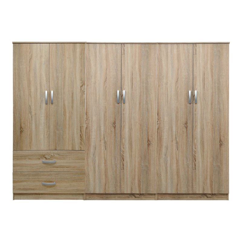 Ντουλάπα εξάφυλλη Athos I pakoworld sonoma 240x42x180εκ