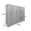 Ντουλάπα εξάφυλλη Athos I pakoworld sonoma 240x42x180εκ